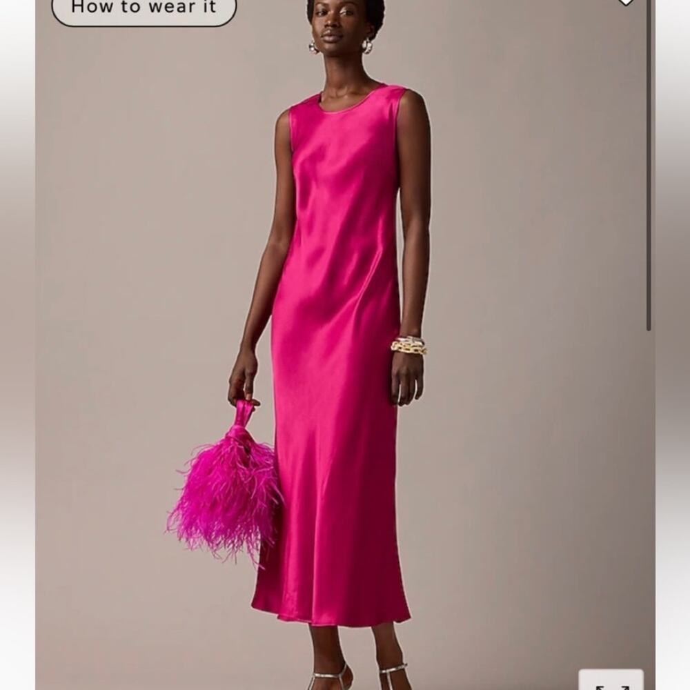 J.Crew Pink Sleeveless Silk Slip Dress Size 12